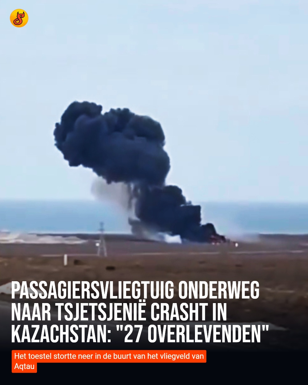 Passagiersvliegtuig onderweg naar Tsjetsjenië crasht in Kazachstan: "27 overlevenden"