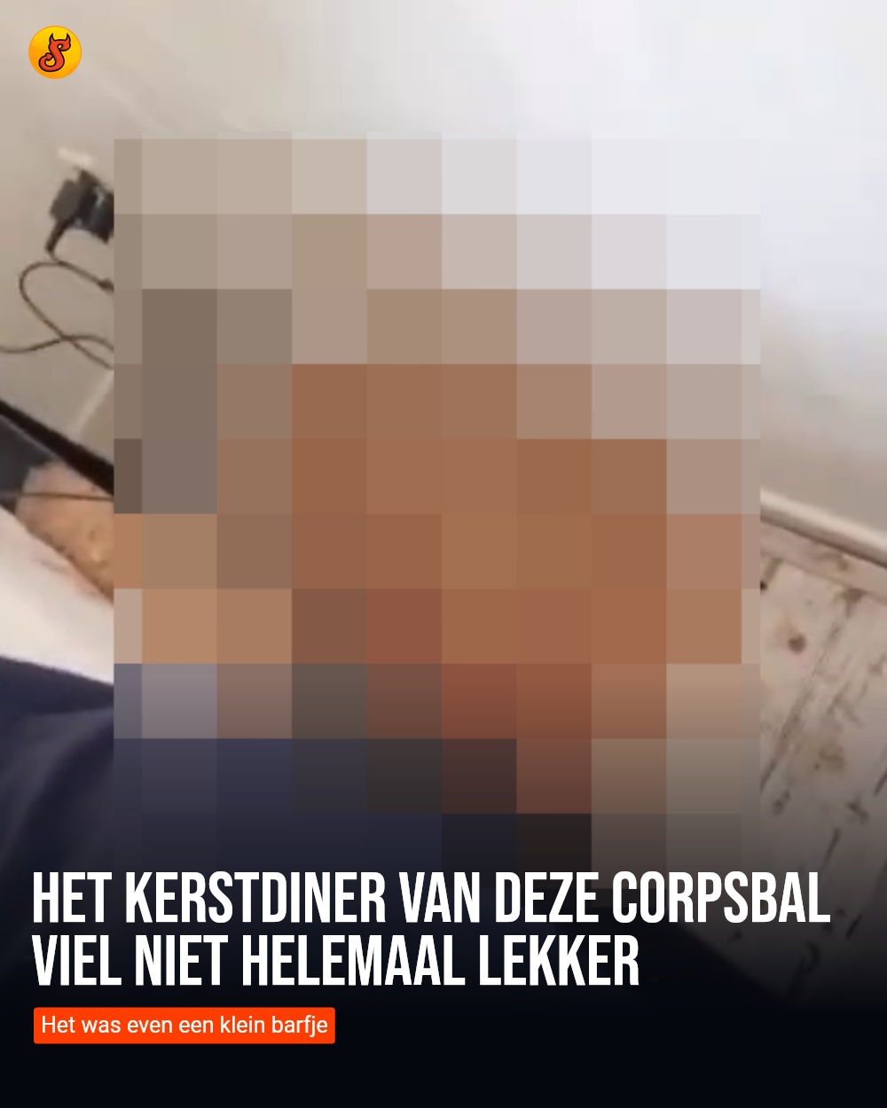 Het kerstdiner van deze corpsbal viel niet helemaal lekker