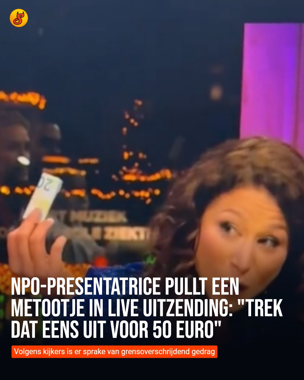 NPO-presentatrice pullt een MeTootje in live uitzending: "Trek dat eens uit voor 50 euro"