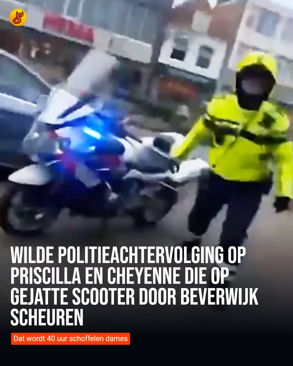 Wilde politieachtervolging op Priscilla en Cheyenne die op gejatte scooter door Beverwijk scheuren