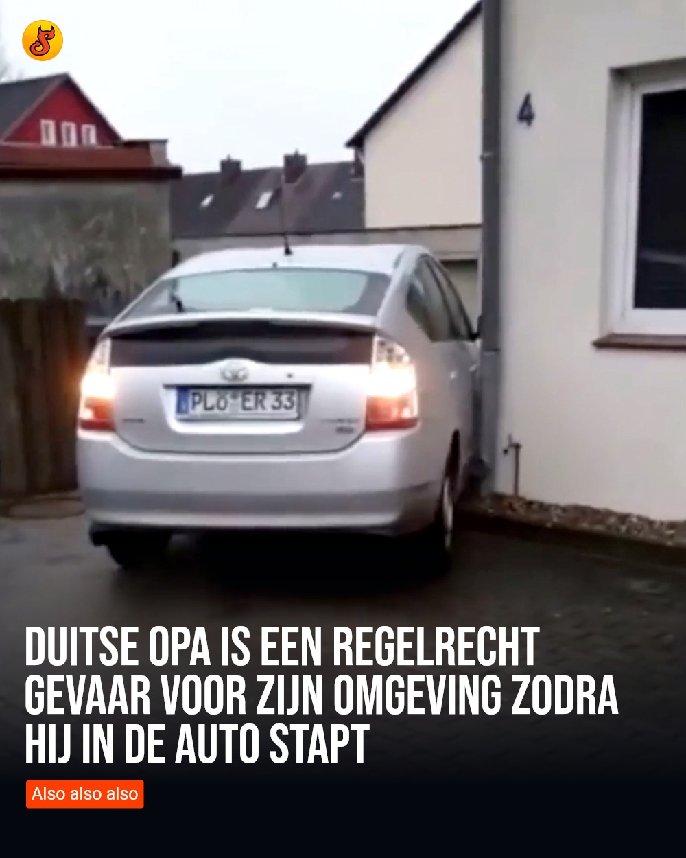 Duitse opa is een regelrecht gevaar voor zijn omgeving zodra hij in de auto stapt