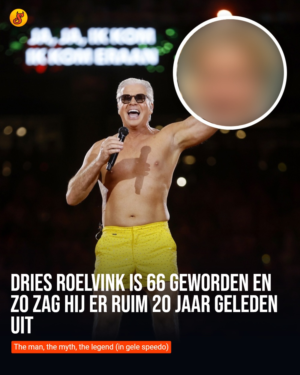 Dries Roelvink is 66 geworden en zo zag hij er ruim 20 jaar geleden uit