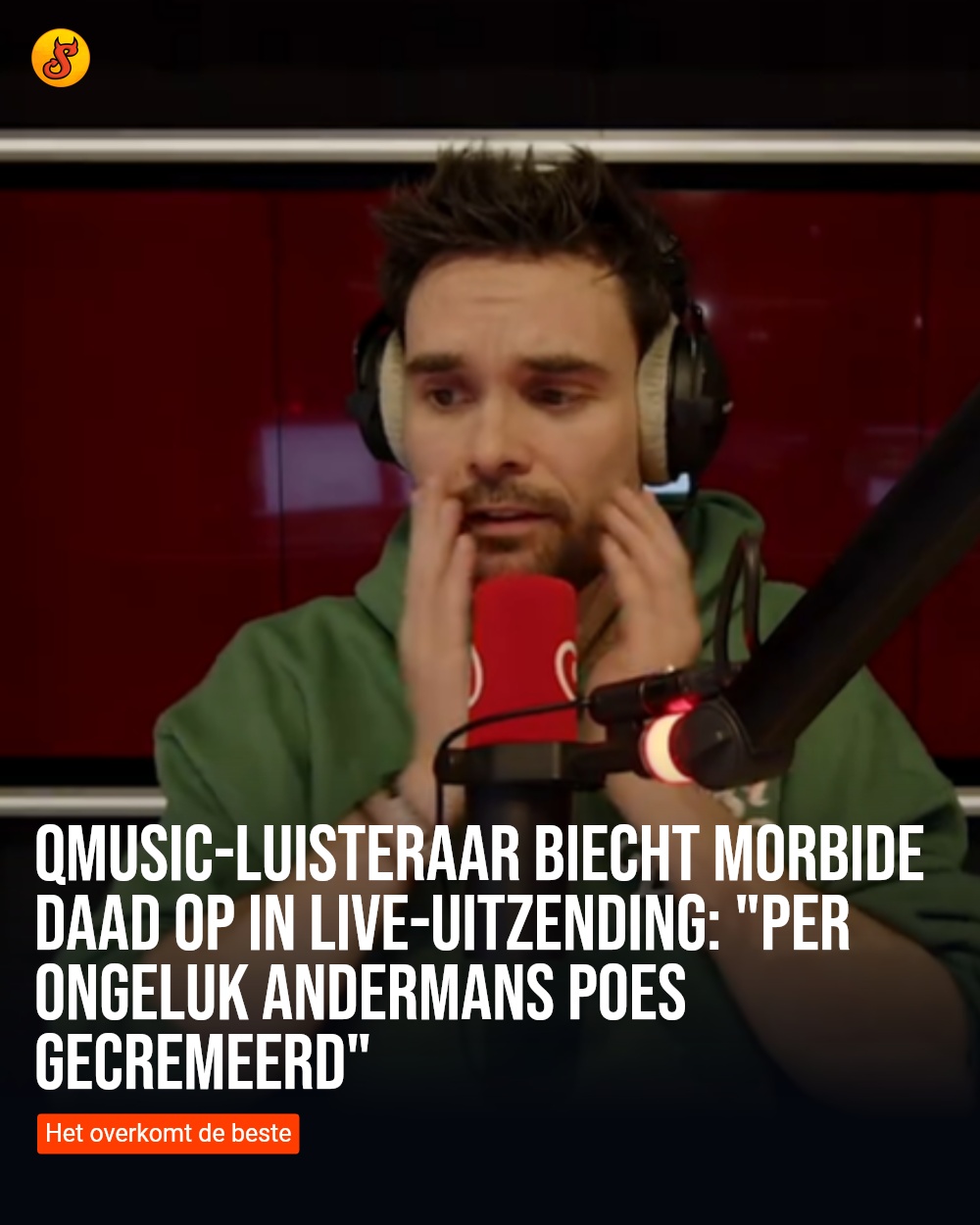 Qmusic-luisteraar biecht morbide daad op in live-uitzending: "Per ongeluk andermans poes gecremeerd"