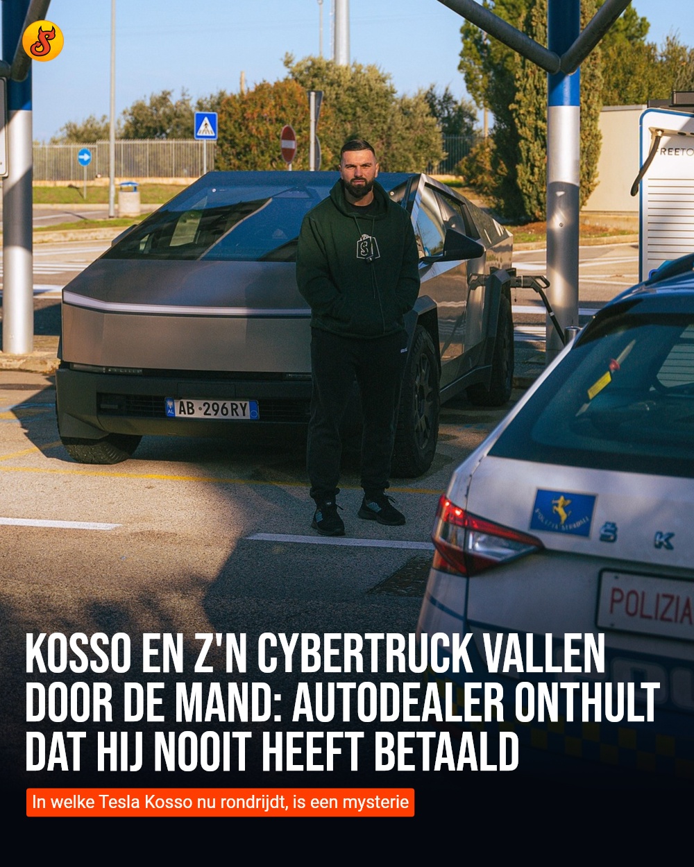 Kosso en z'n Cybertruck vallen door de mand: autodealer onthult dat hij nooit heeft betaald