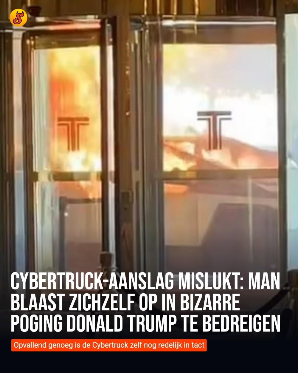 Cybertruck-aanslag mislukt: Man blaast zichzelf op in bizarre poging Donald Trump te bedreigen