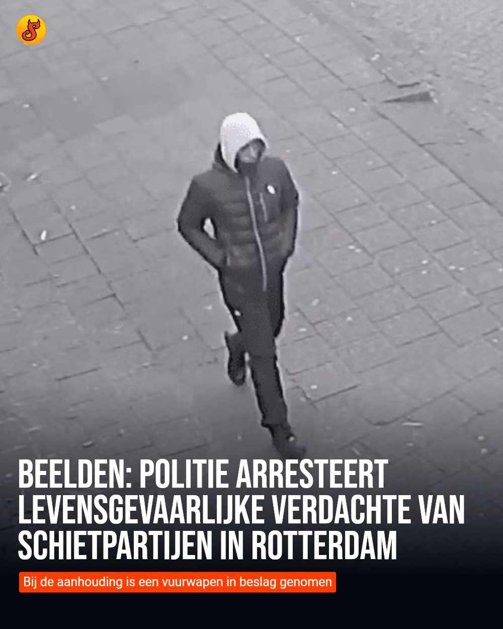 Beelden: Politie arresteert levensgevaarlijke verdachte van schietpartijen in Rotterdam