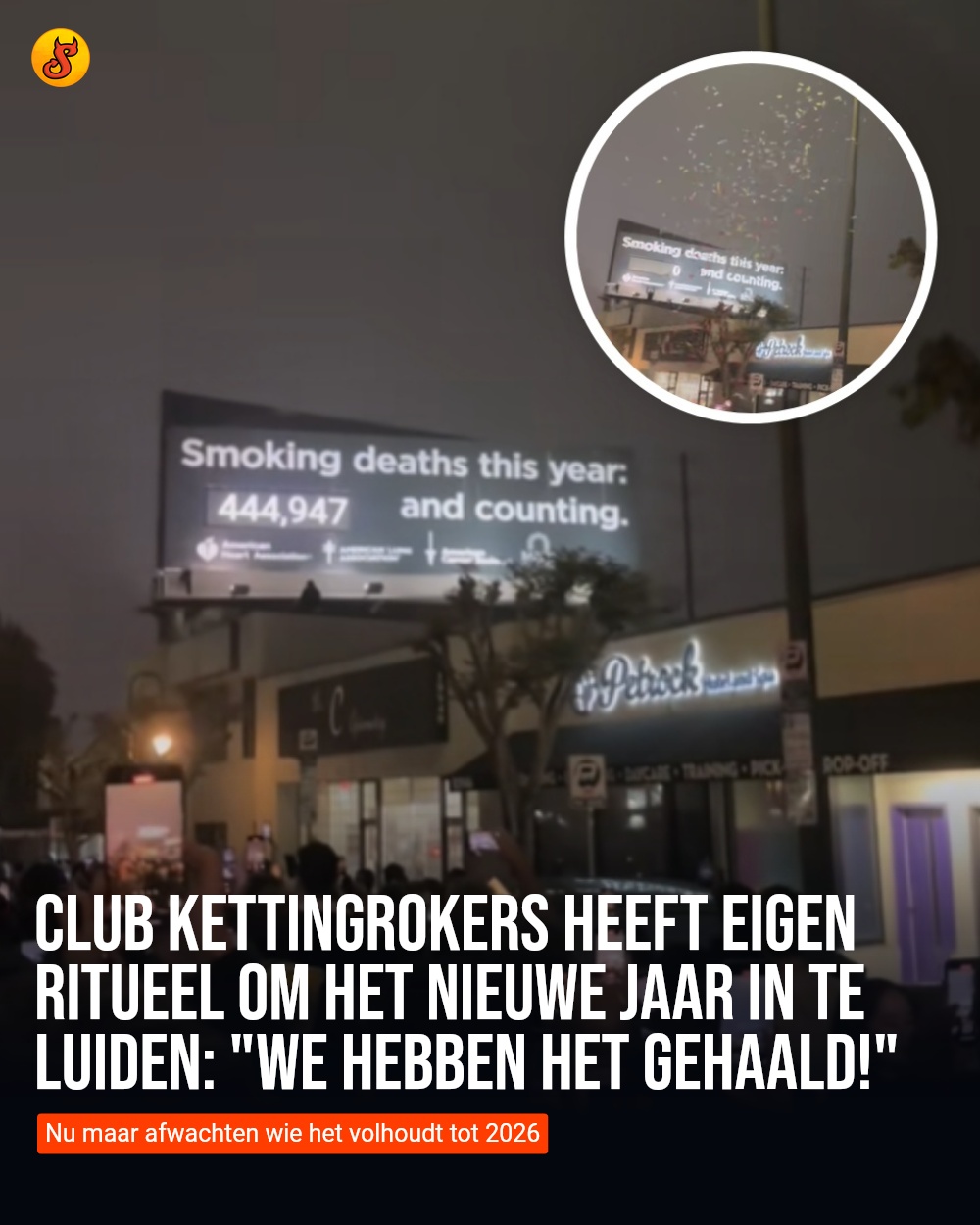 Club kettingrokers heeft eigen ritueel om het nieuwe jaar in te luiden: "We hebben het gehaald!"