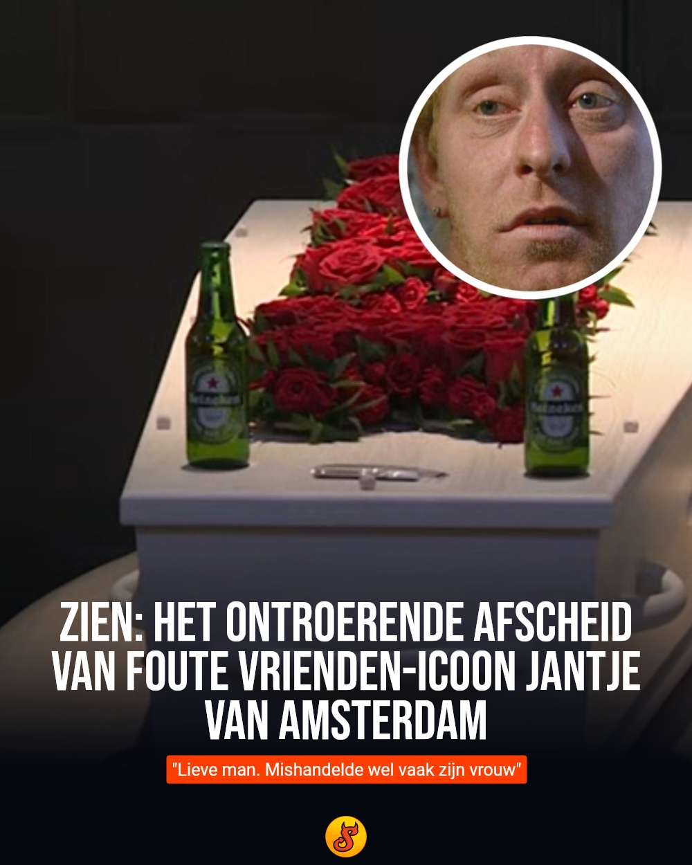 ZIEN: Het ontroerende afscheid van Foute Vrienden-icoon Jantje van Amsterdam