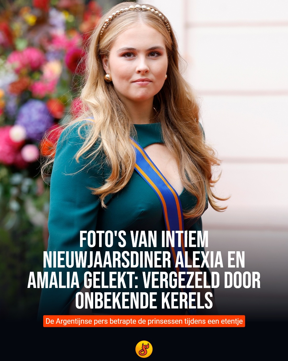 Foto's van intiem nieuwjaarsdiner Alexia en Amalia gelekt: vergezeld door onbekende kerels