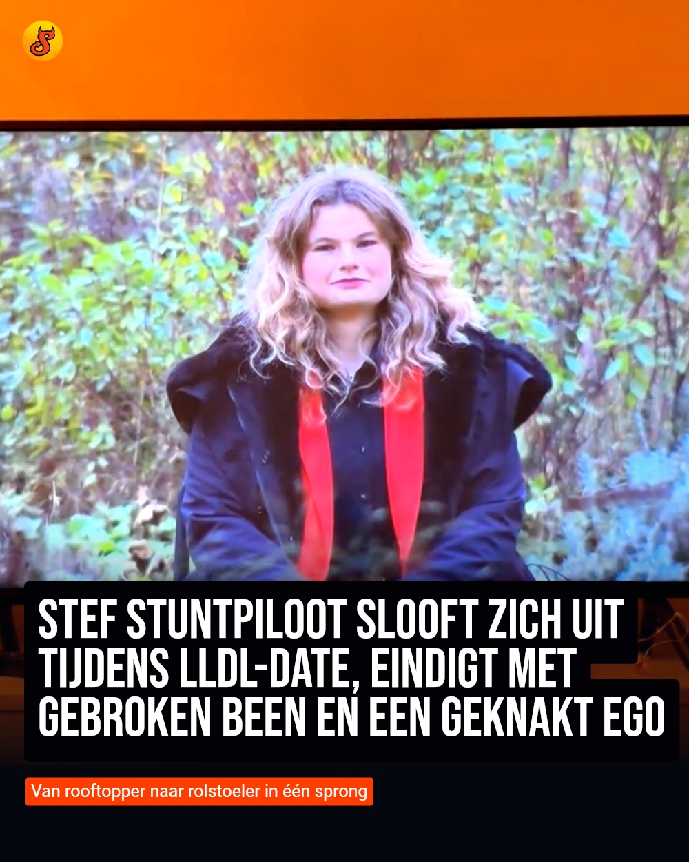 Stef Stuntpiloot slooft zich uit tijdens LLDL-date, eindigt met gebroken been en een geknakt ego