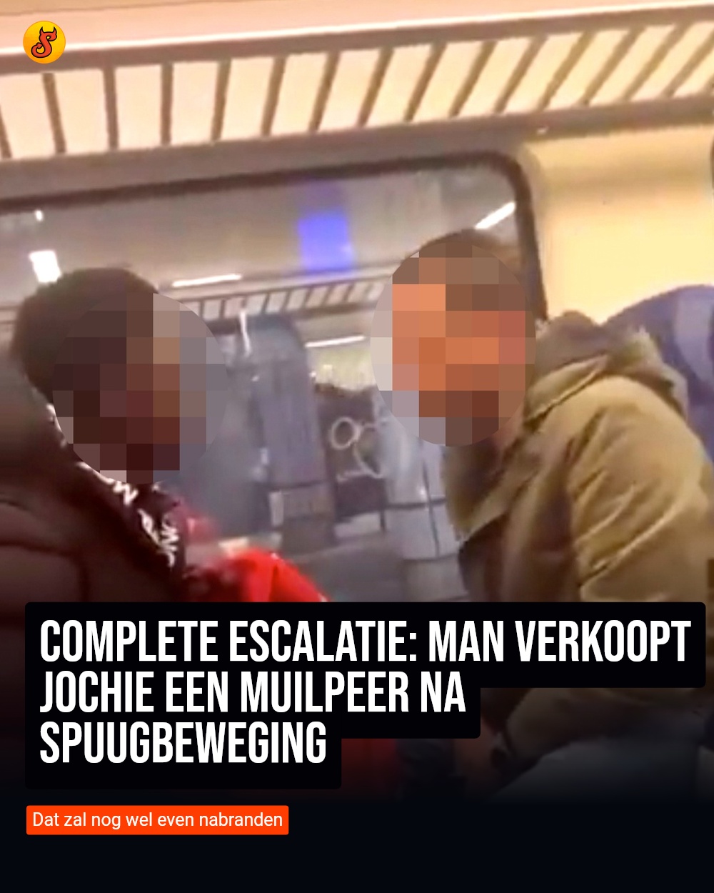 Complete escalatie: Man verkoopt jochie een muilpeer na spuugbeweging