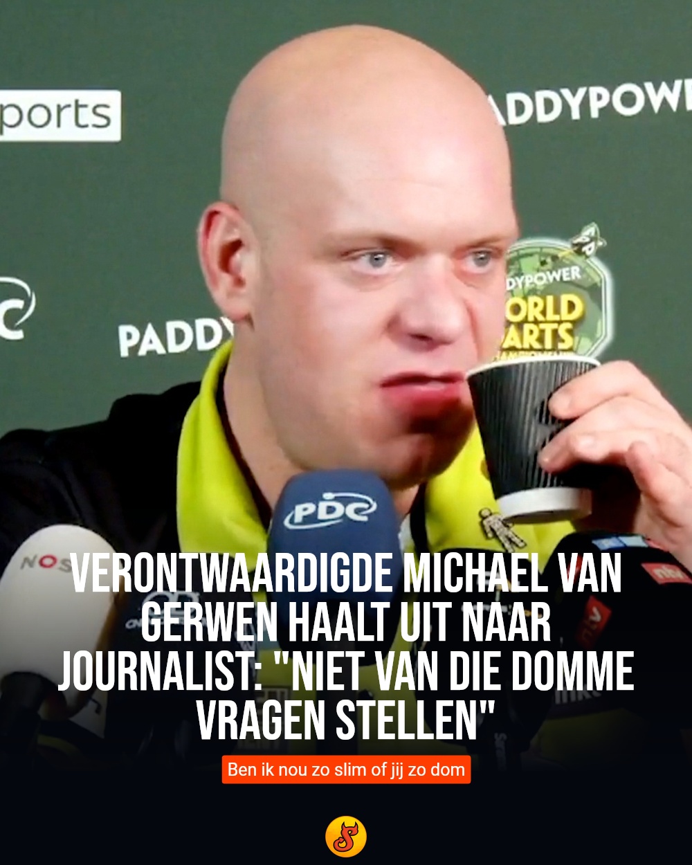 Verontwaardigde Michael van Gerwen haalt uit naar journalist: "Niet van die domme vragen stellen"