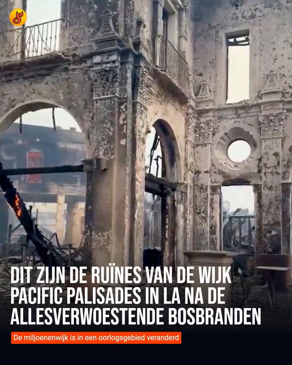 Dit zijn de ruïnes van de wijk Pacific Palisades in LA na de allesverwoestende bosbranden
