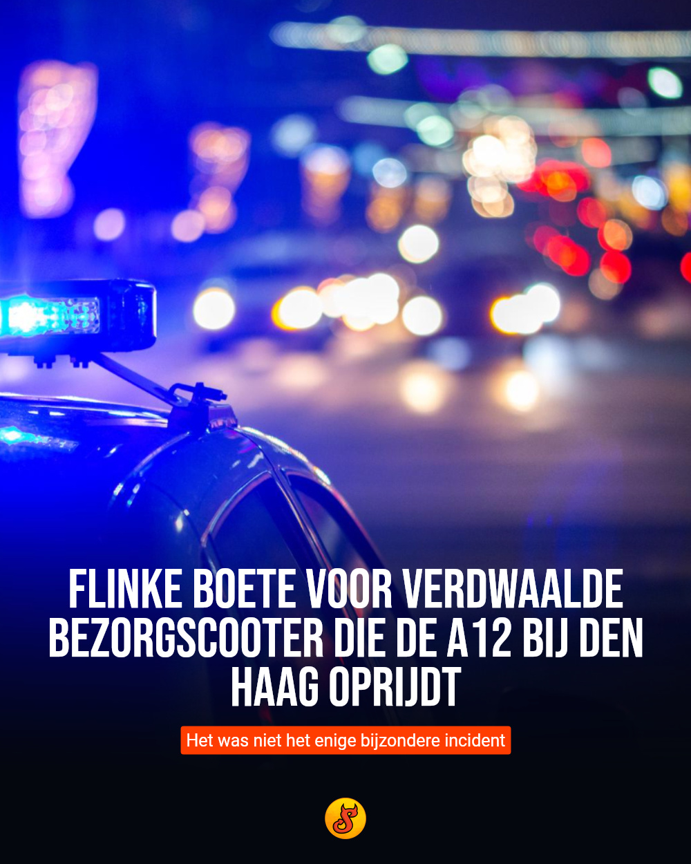 Flinke boete voor verdwaalde bezorgscooter die de A12 bij Den Haag oprijdt