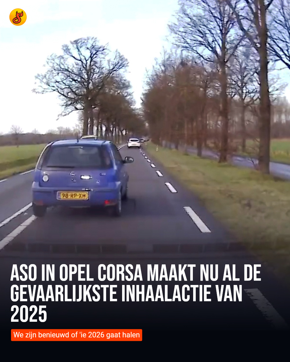 Aso in Opel Corsa maakt nu al de gevaarlijkste inhaalactie van 2025