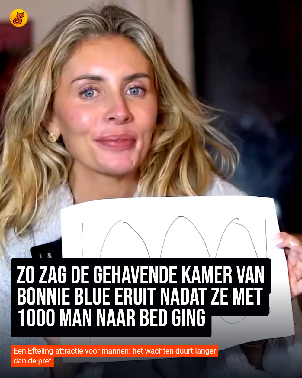 Zo zag de gehavende kamer van Bonnie Blue eruit nadat ze met 1000 man naar bed ging