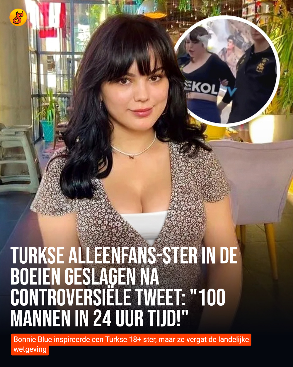 Turkse AlleenFans-ster in de boeien geslagen na controversiële tweet: "100 mannen in 24 uur tijd!"