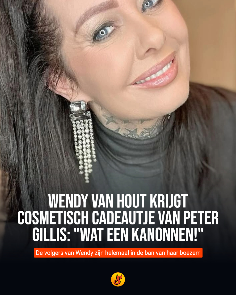 Wendy van Hout krijgt cosmetisch cadeautje van Peter Gillis: "Wat een kanonnen!"