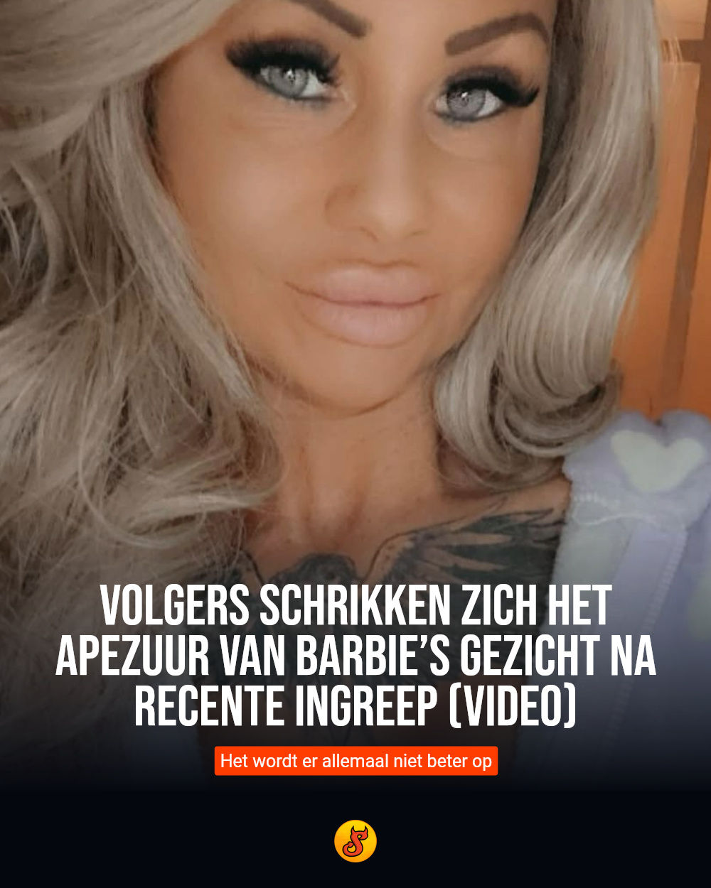 Volgers schrikken zich het apezuur van Barbie’s gezicht na recente ingreep (VIDEO)