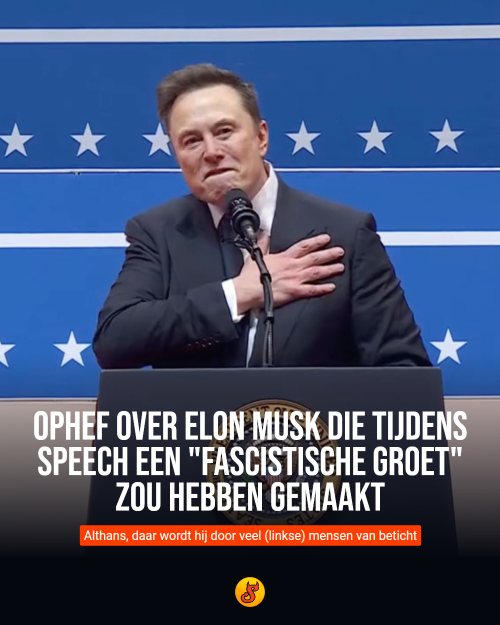 Ophef over Elon Musk die tijdens speech een "fascistische groet" zou hebben gemaakt