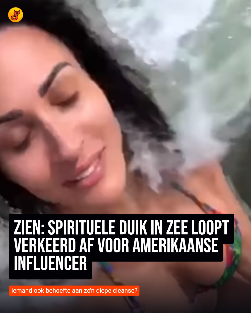 ZIEN: spirituele duik in zee loopt verkeerd af voor Amerikaanse influencer