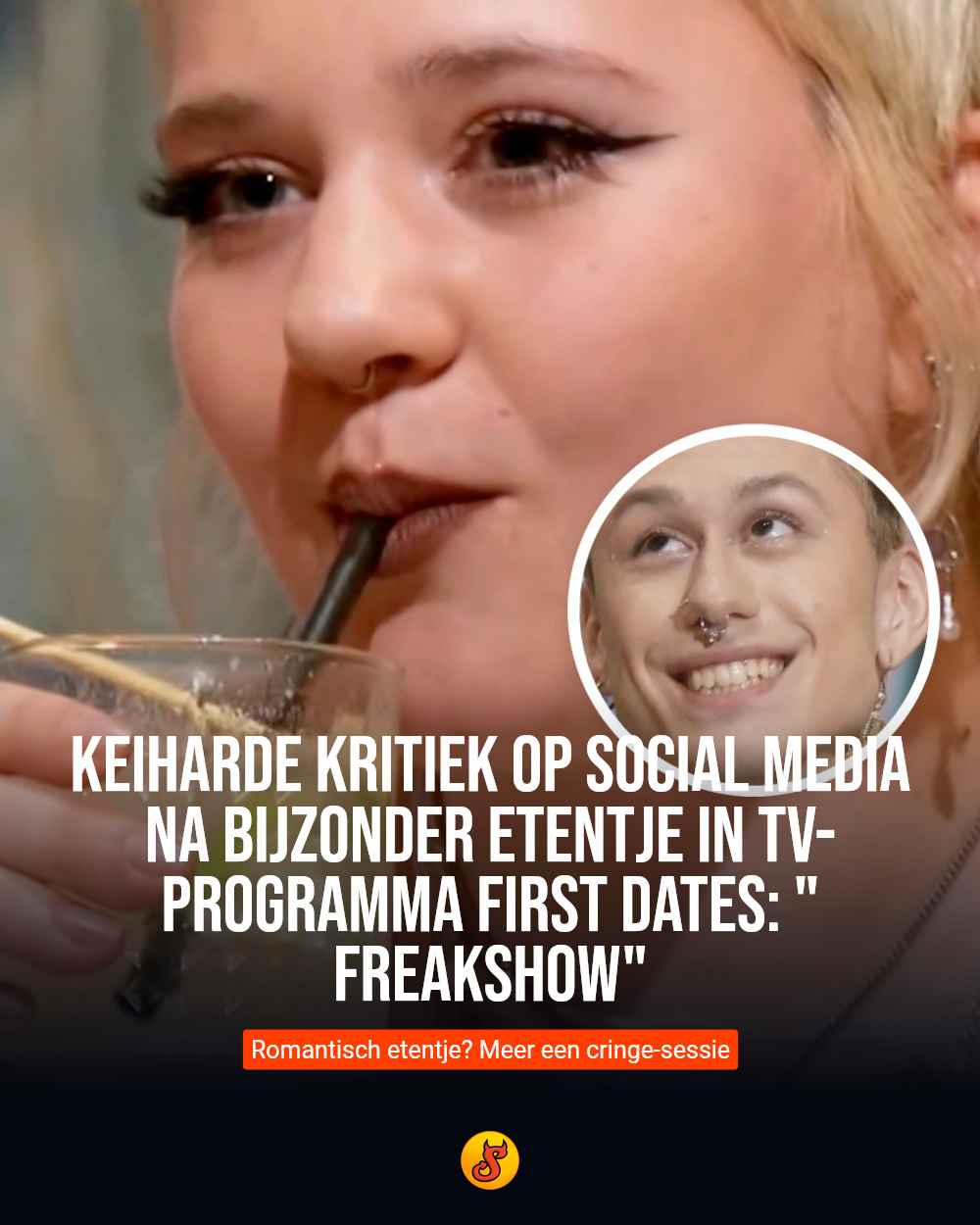 Keiharde kritiek op social media na bijzonder etentje in tv-programma First Dates: "Freakshow"