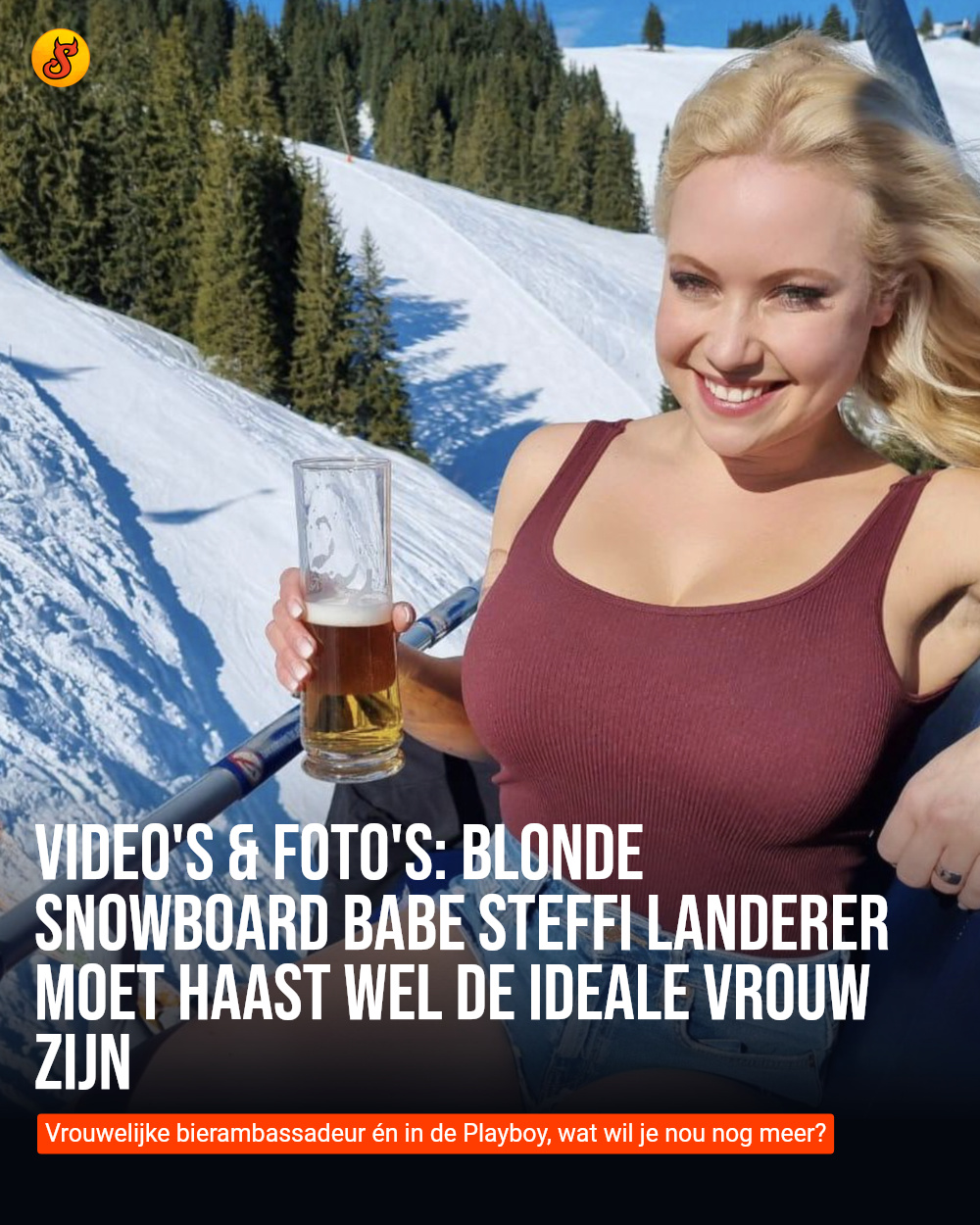VIDEO'S & FOTO'S: Blonde snowboard babe Steffi Landerer moet haast wel de ideale vrouw zijn