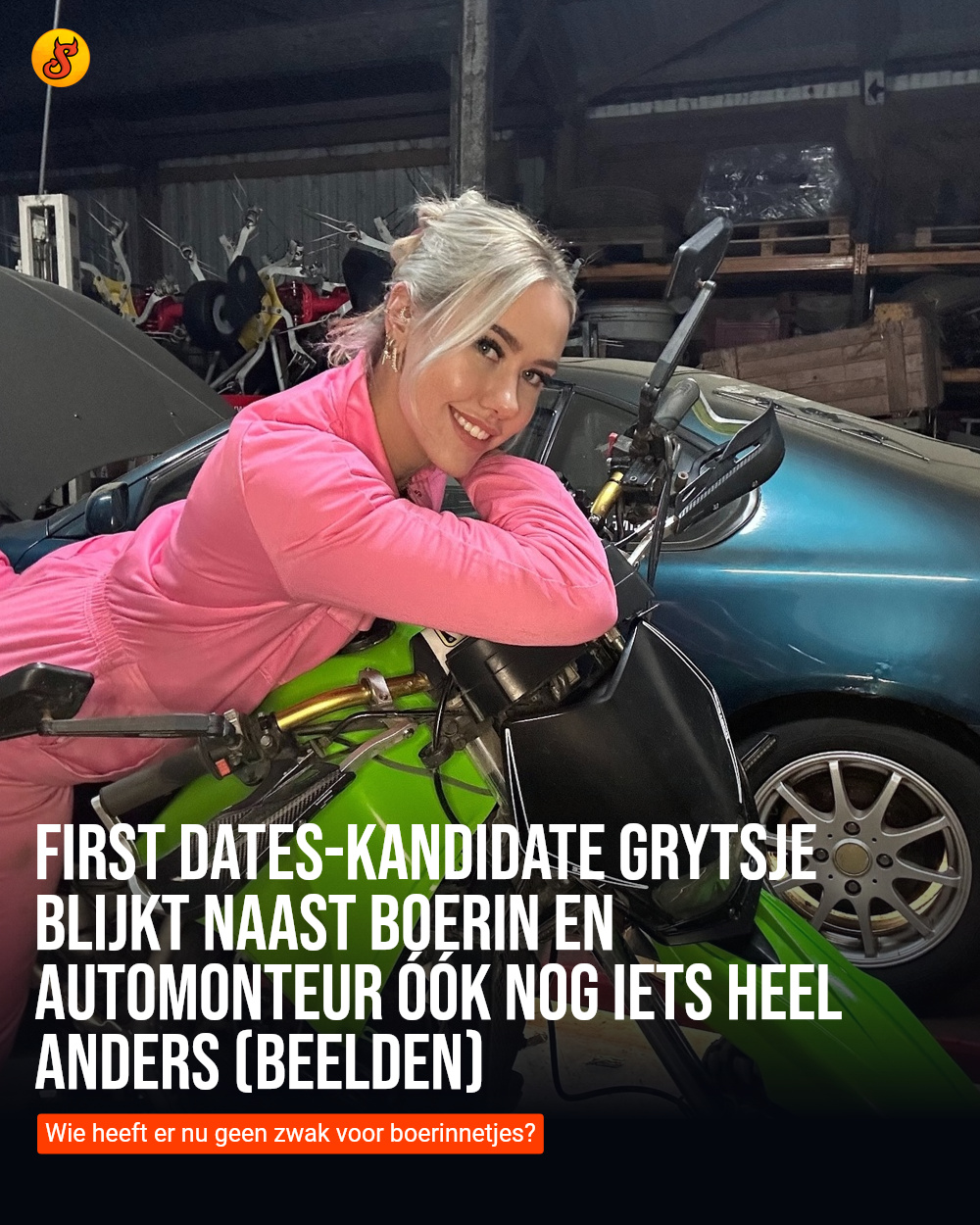 First Dates-kandidate Grytsje blijkt naast boerin en automonteur óók nog iets heel anders (BEELDEN)