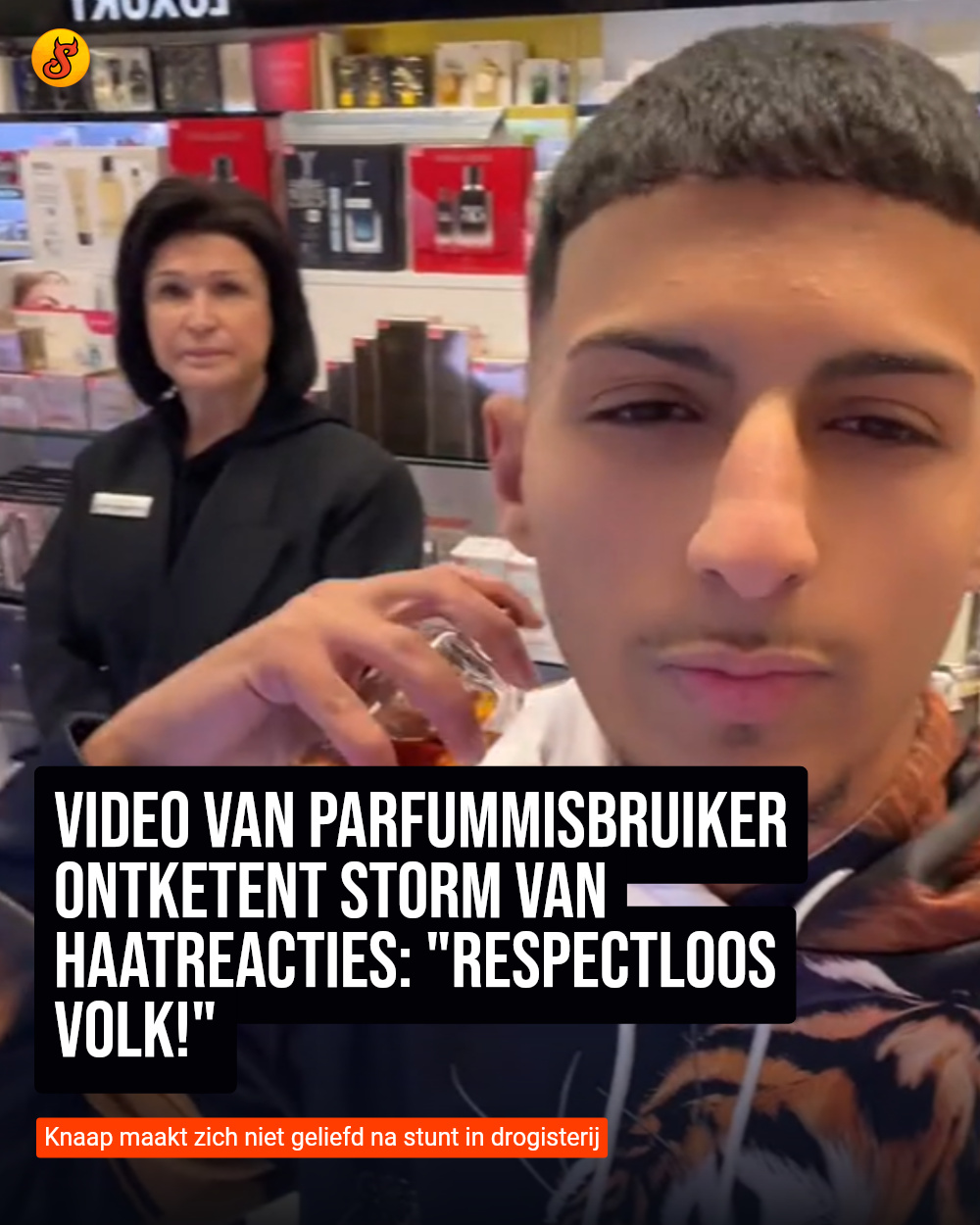 Video van parfummisbruiker ontketent storm van haatreacties: "Respectloos volk!"