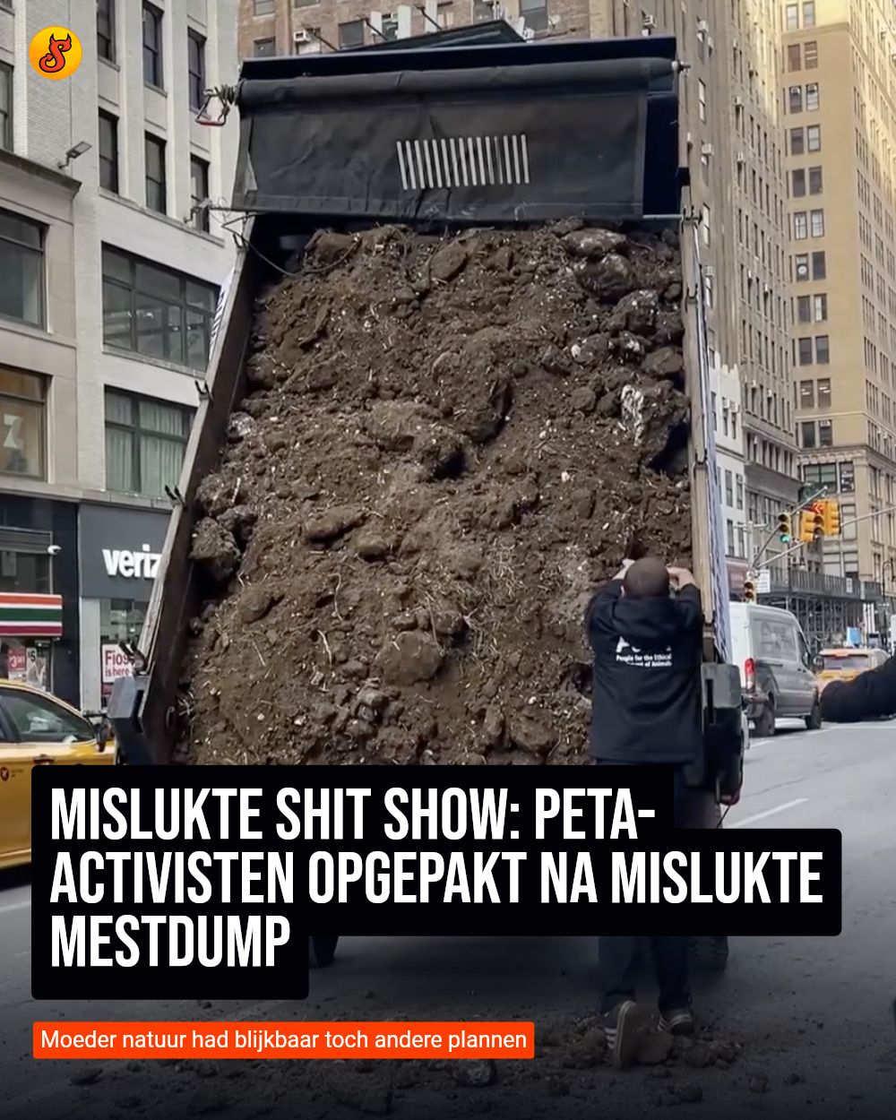 Mislukte shit show: PETA-activisten opgepakt na mislukte mestdump