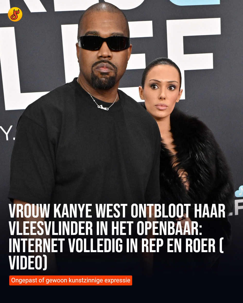 Vrouw Kanye West ontbloot haar vleesvlinder in het openbaar: internet volledig in rep en roer (VIDEO)
