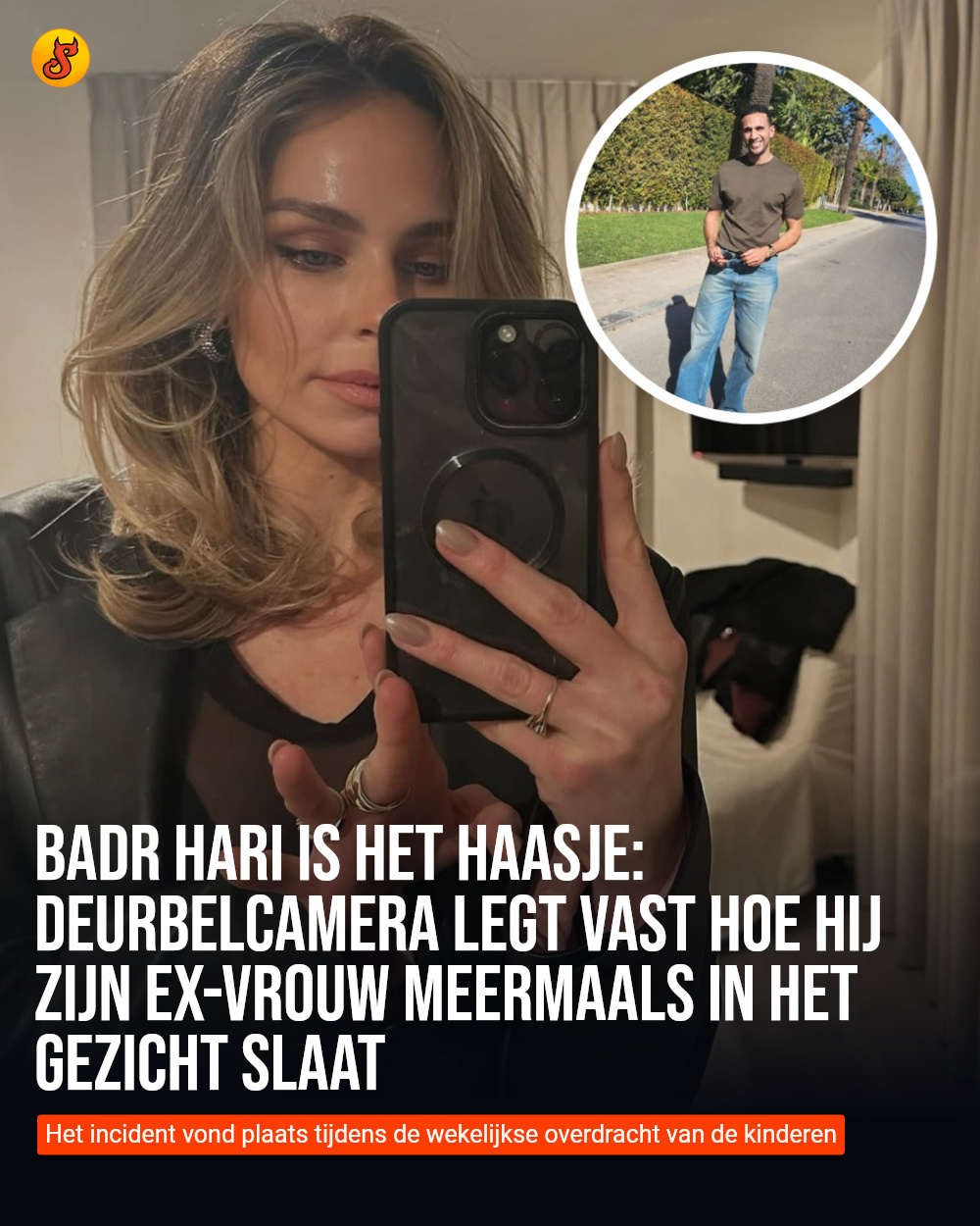Badr Hari is het haasje: Deurbelcamera legt vast hoe hij zijn ex-vrouw meermaals in het gezicht slaat