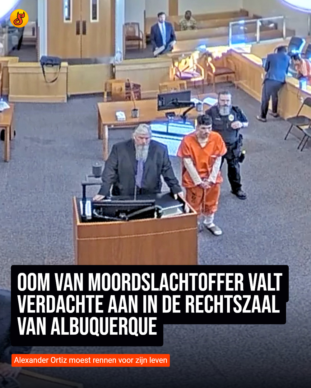 Oom van moordslachtoffer valt verdachte aan in de rechtszaal van Albuquerque