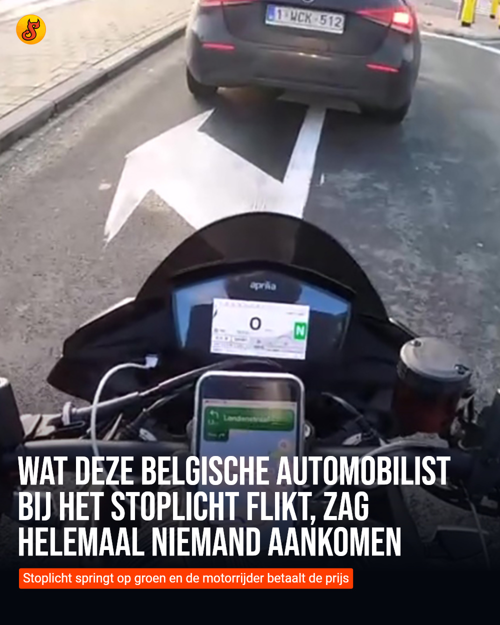 Wat deze Belgische automobilist bij het stoplicht flikt, zag helemaal niemand aankomen