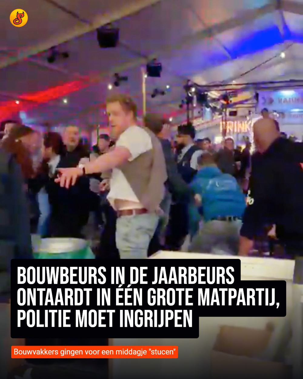 Bouwbeurs in de Jaarbeurs ontaardt in één grote matpartij, politie moet ingrijpen
