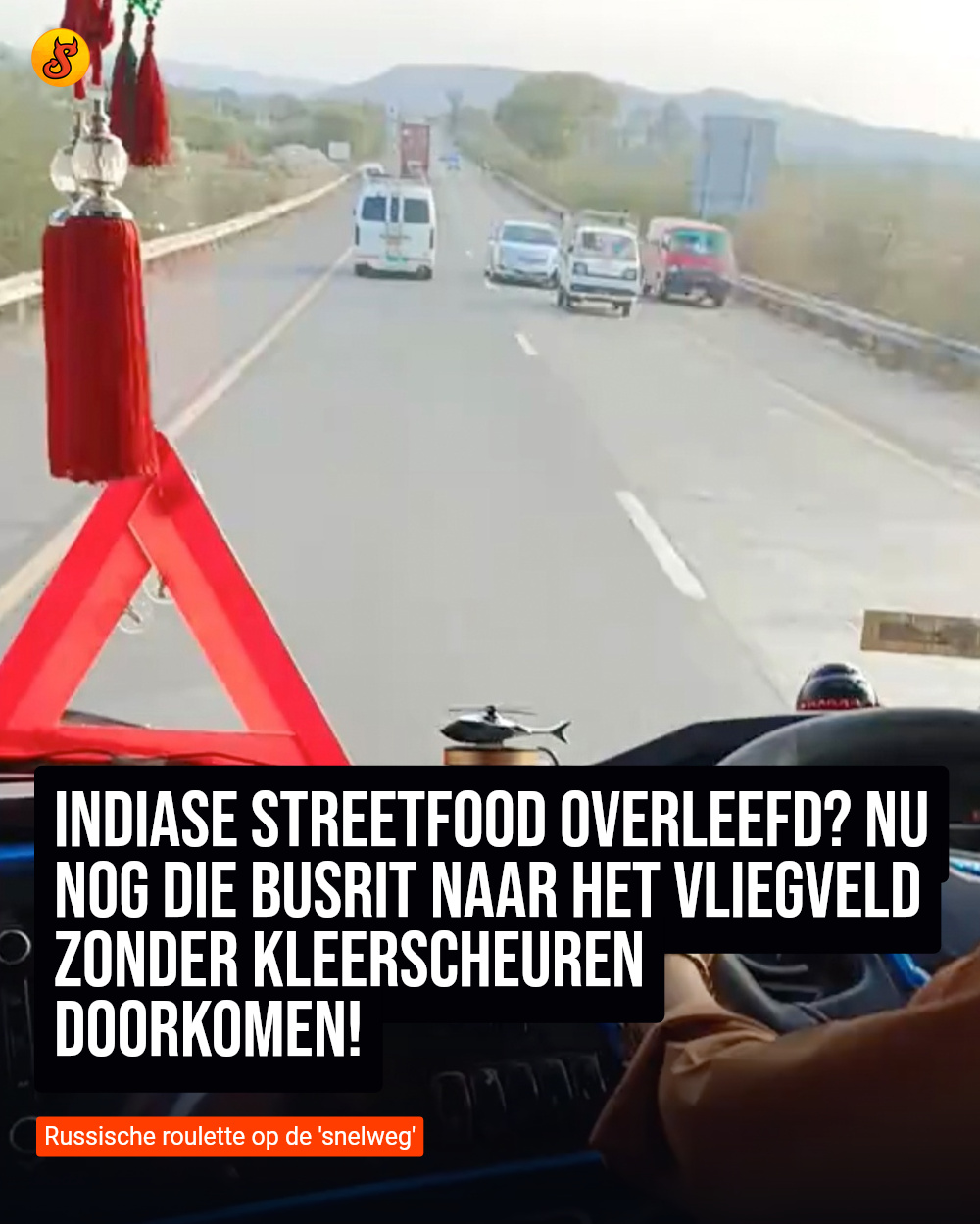 Indiase streetfood overleefd? Nu nog die busrit naar het vliegveld zonder kleerscheuren doorkomen!