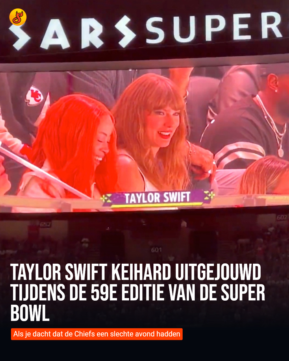 Taylor Swift keihard uitgejouwd tijdens de 59e editie van de Super Bowl