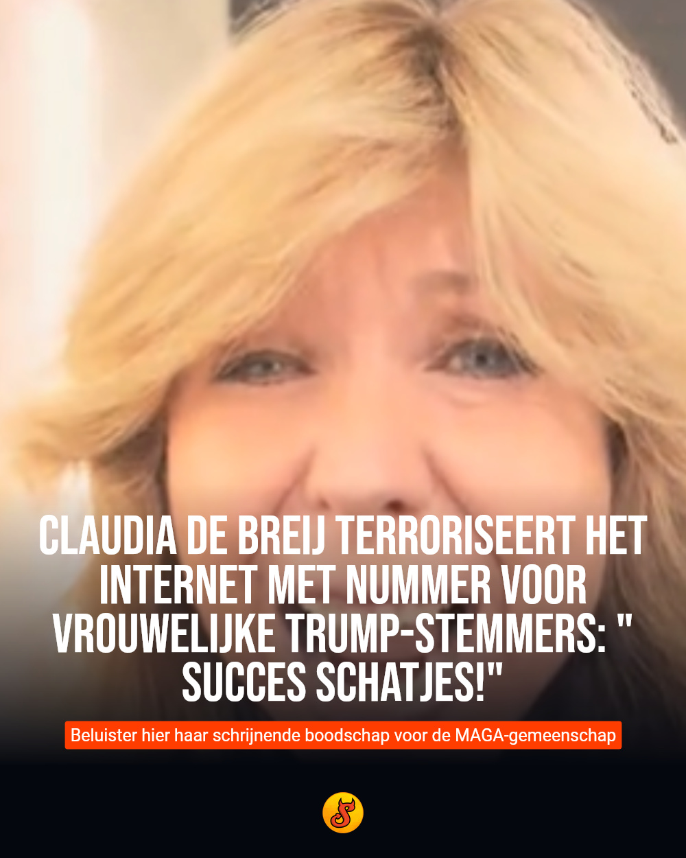 Claudia de Breij terroriseert het internet met nummer voor vrouwelijke Trump-stemmers: "Succes schatjes!"