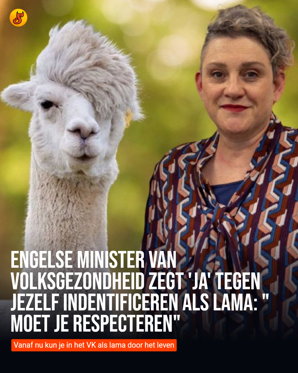 Engelse Minister van Volksgezondheid zegt 'ja' tegen jezelf indentificeren als lama: "Moet je respecteren"