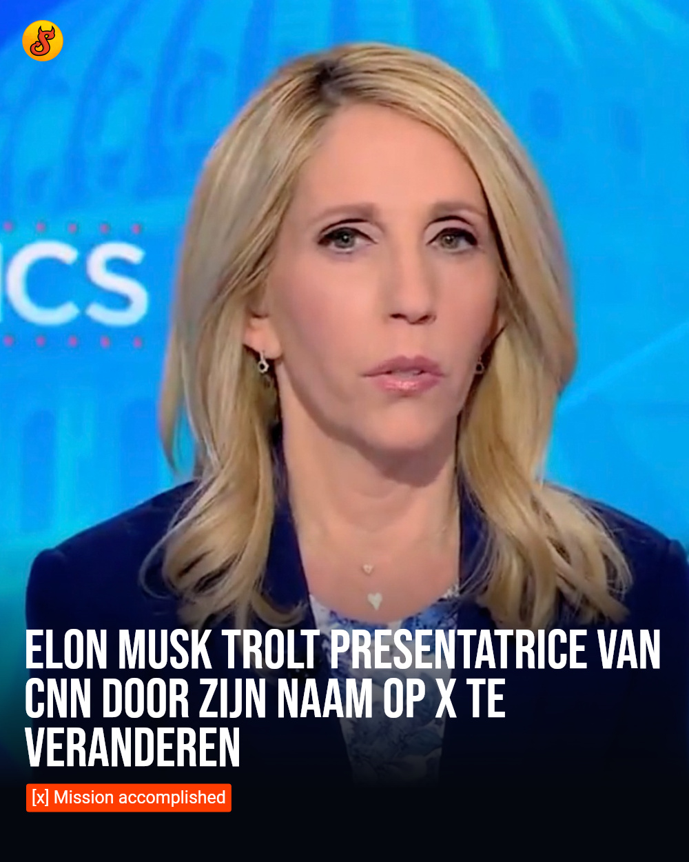 Elon Musk trolt presentatrice van CNN door zijn naam op X te veranderen