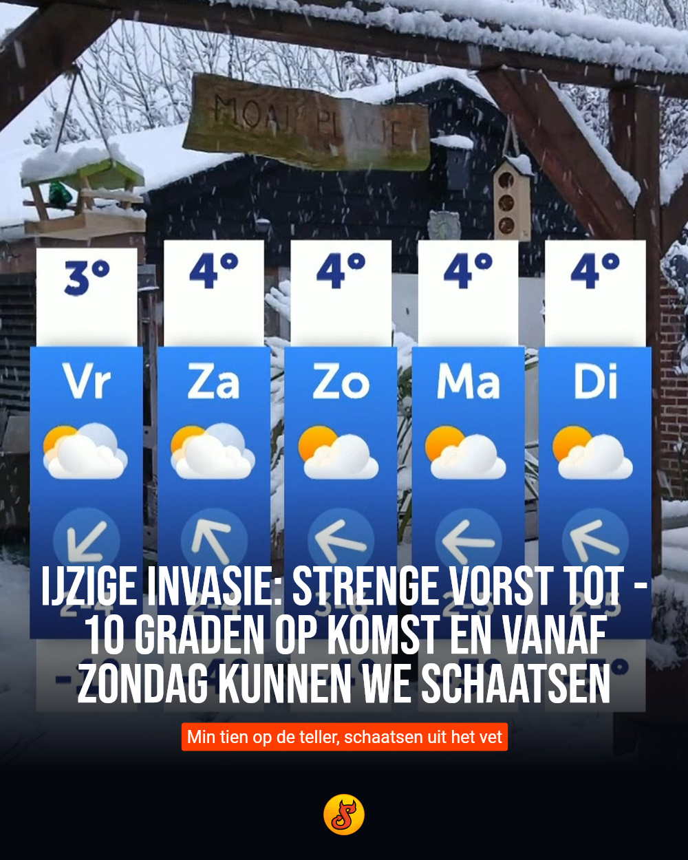 IJzige invasie: Strenge vorst tot -10 graden op komst en vanaf zondag kunnen we schaatsen
