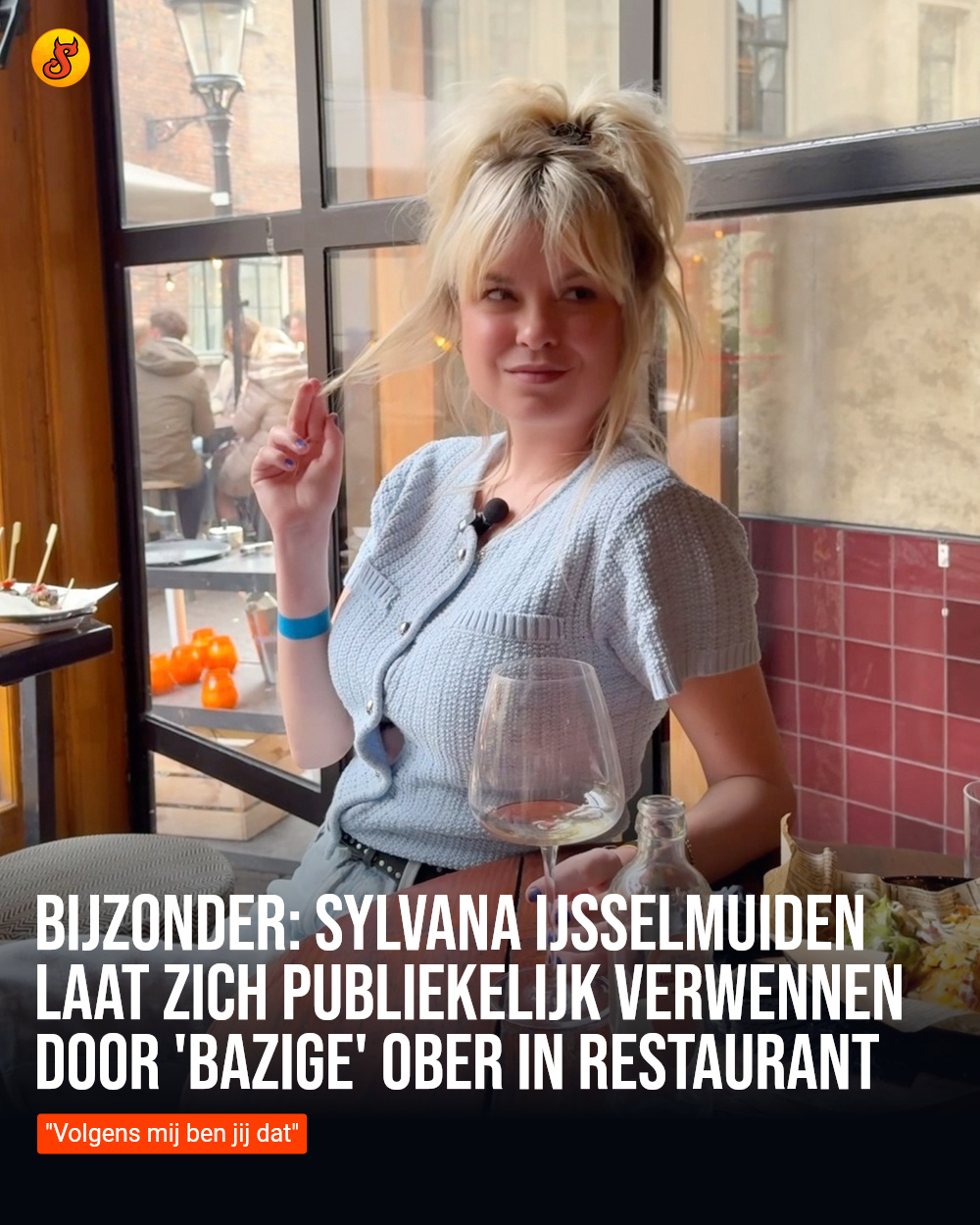 Bijzonder: Sylvana IJsselmuiden laat zich publiekelijk verwennen door 'bazige' ober in restaurant