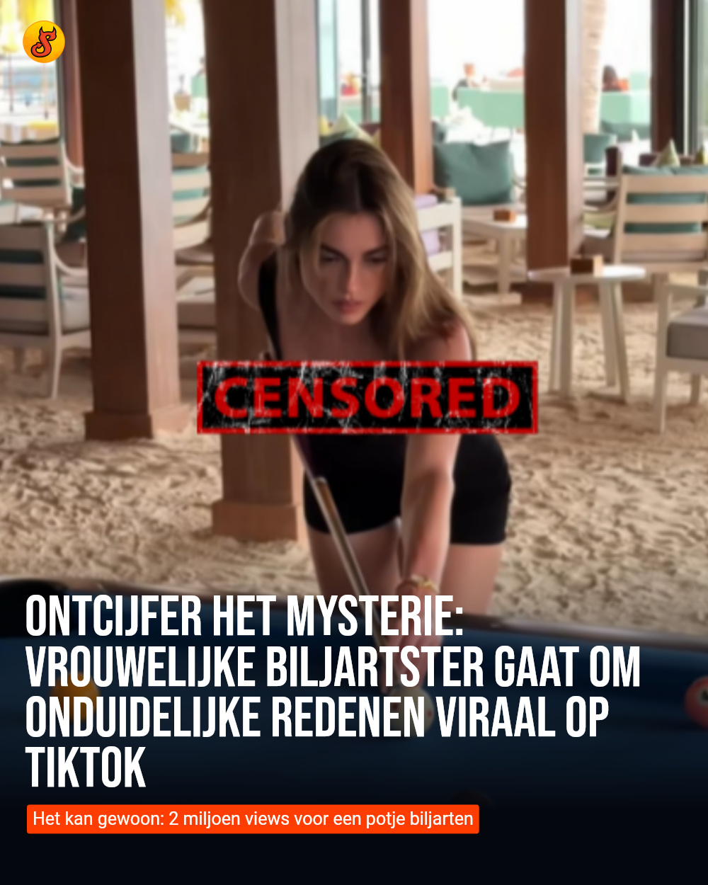 Ontcijfer het mysterie: vrouwelijke biljartster gaat om onduidelijke redenen viraal op TikTok