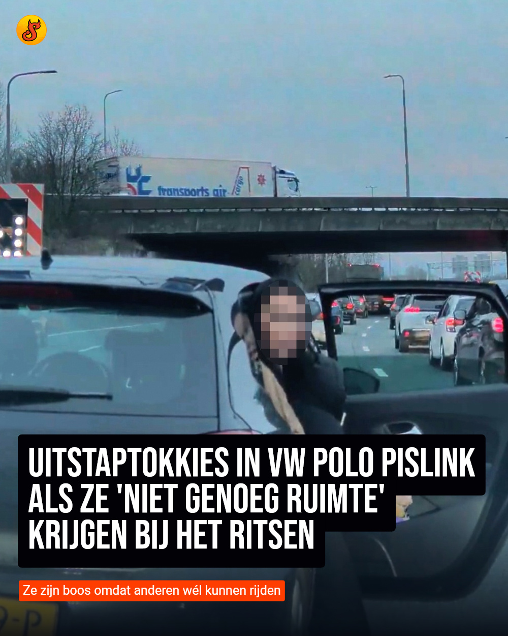 Uitstaptokkies in VW Polo pislink als ze 'niet genoeg ruimte' krijgen bij het ritsen