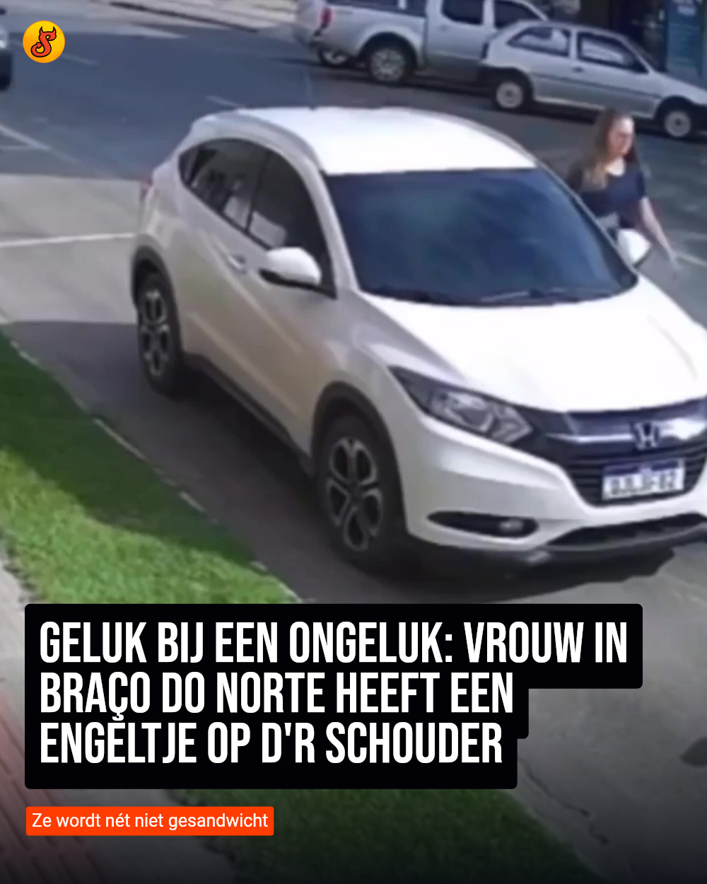 Geluk bij een ongeluk: Vrouw in Braço do Norte heeft een engeltje op d'r schouder