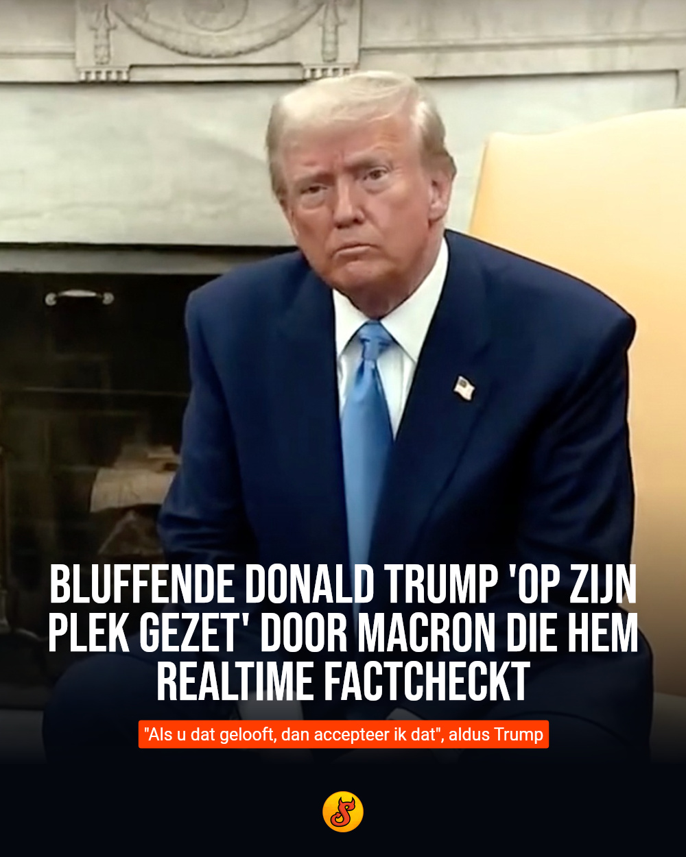 Bluffende Donald Trump 'op zijn plek gezet' door Macron die hem realtime factcheckt