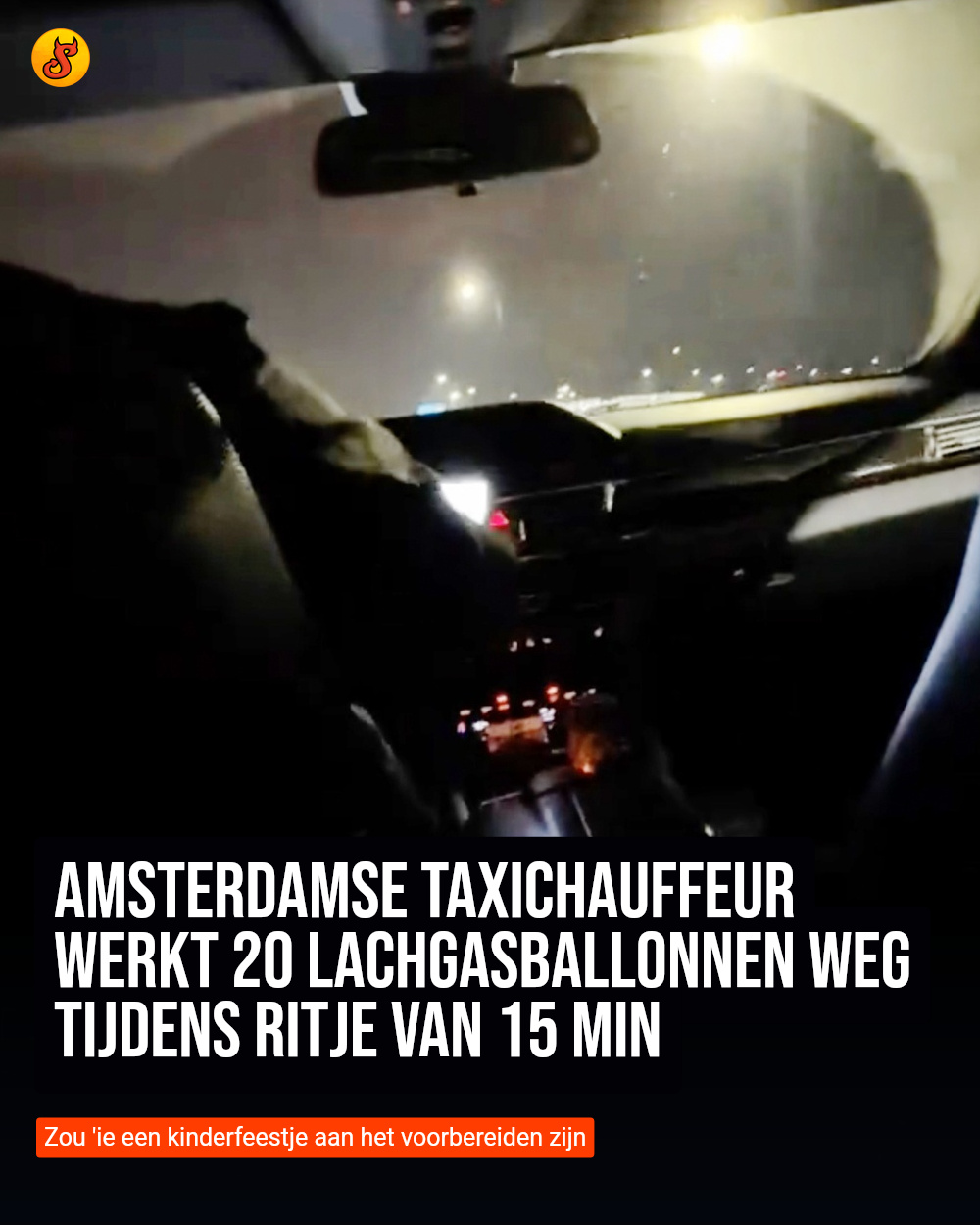 Amsterdamse taxichauffeur werkt 20 lachgasballonnen weg tijdens ritje van 15 min