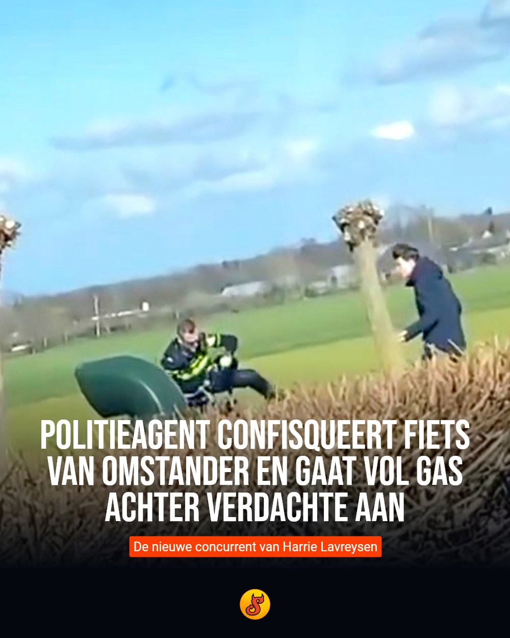 Politieagent confisqueert fiets van omstander en gaat vol gas achter verdachte aan
