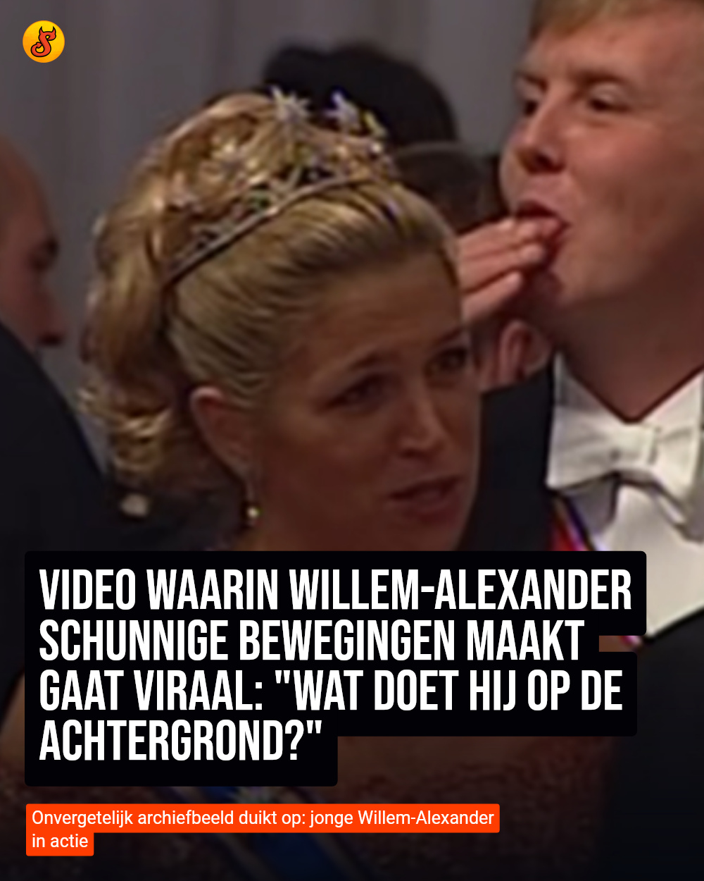 Video waarin Willem-Alexander schunnige bewegingen maakt gaat viraal: "Wat doet hij op de achtergrond?"