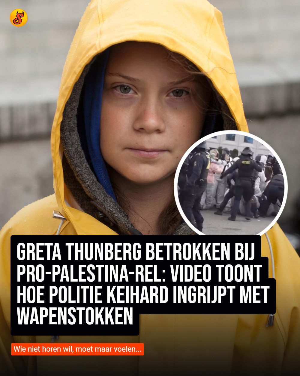 Greta Thunberg betrokken bij pro-Palestina-rel: Video toont hoe politie keihard ingrijpt met wapenstokken